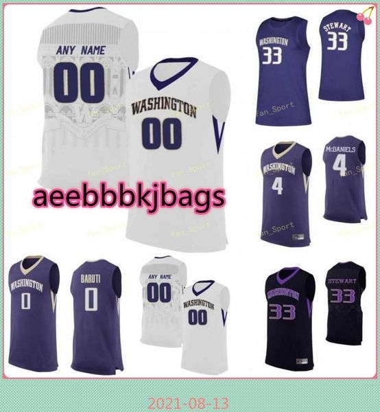 

ncaa college washington huskies basketball jersey 15 noah dickerson 20 fultz quin barnard raequan battle 23 bryan johnson custom stitched, Black