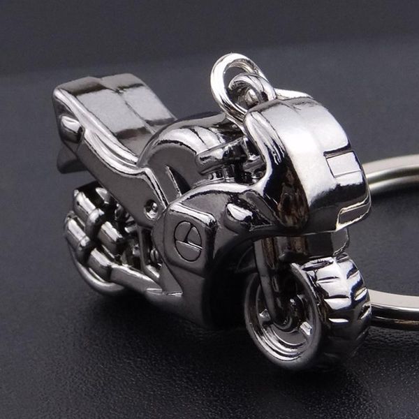 

keychains creative personality motorcycle keychain metal car model pendant key ring keyring interior accessories, Silver