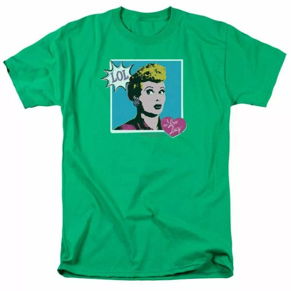 

i love lucy i love worhol lol logo t shirt mens licensed classic tv kelly green, White;black