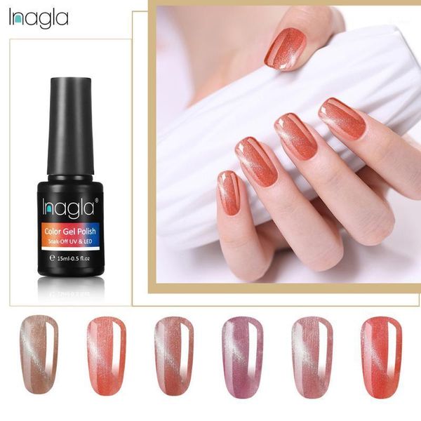 

inagla 15ml starry cat eye series nail gel polish soak off uv led lacquer varnish base coat manicure art salon1, Red;pink