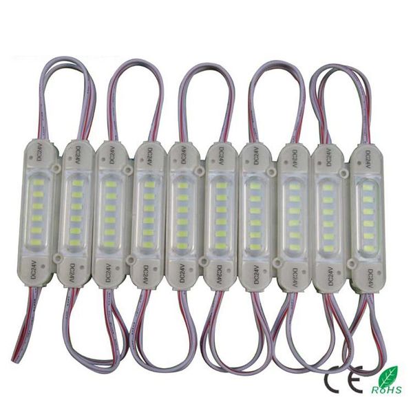 

modules 100pcs dc24v led module lightbox 5730 injection molding light 2w car truck back for sign letter red green blue