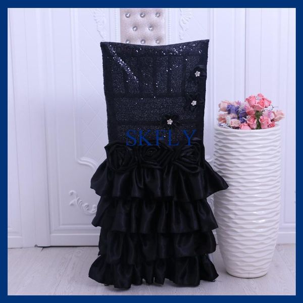 

chair covers ch0104a wedding decoration standard chiavari black sequin and satin cover with flower crystal