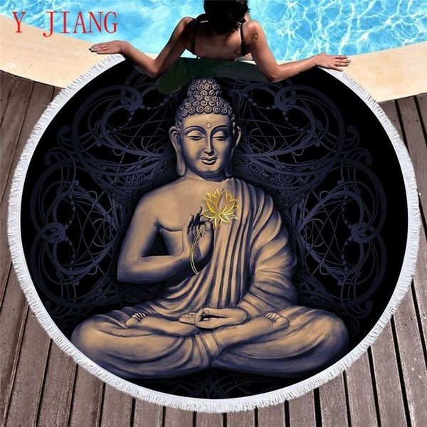 

towel india style buddha microfiber beach printed tassels kids blanket large round bath swimwear tapestry home decor