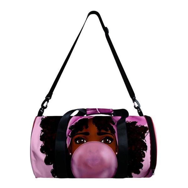 

waist bags african girl 3d printed girls barrel shape crossbody bag lafro lady bucket shoulder oxford waterproof outdoor sports