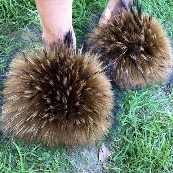 

women home slippers fur fashion shoes slip on flats female fluffy sliders furry summer ladies size 45, Black