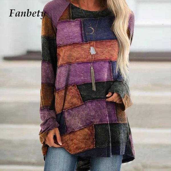 

vintage abstract face printed womens shirts autumn long sleeve v neck pullover casual loose female blusa 3xl, White