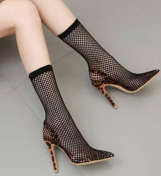 

fashion mesh gauze high heels women sandals stiletto pumps gladiator ankle boots summer shoes woman slippers, Black