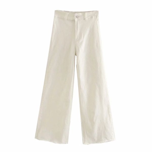 

2021 woman high waist vintage casual zip loose full length wide leg denim female autumn green jeans pants streetwear, Blue