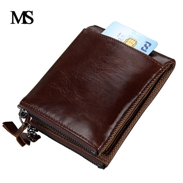 

wallets genuine leather mens wallet men zipper coin pocket dollar money clip vintage real, Red;black