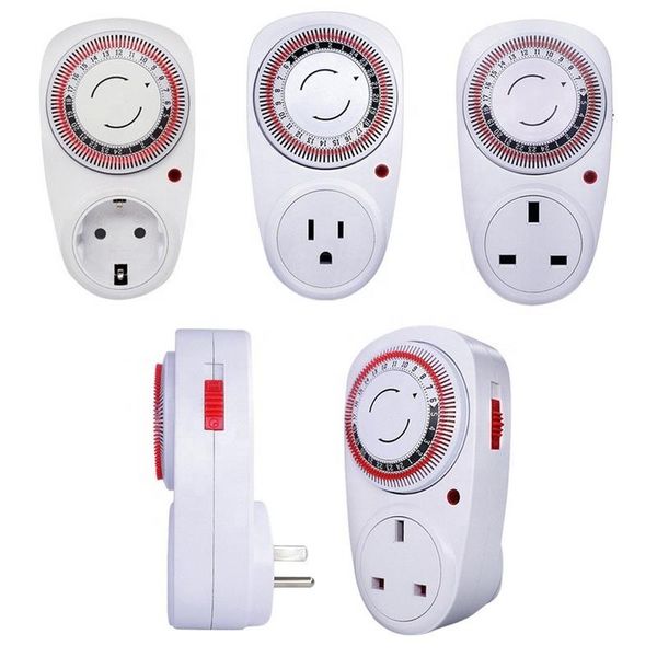 Timer Timer ciclico Interruttore 24 ore Presa da cucina Loop Presa di temporizzazione universale Meccanico 230VAC 3600W 16A Spina UK EU US