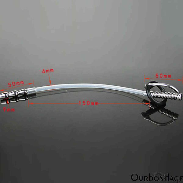 NXY Sex Adult toy Ourbondage Stainless Steel Rubber Pipe Snake Shape Urethral Catheter Chastity Insert Dilator_voghion.com