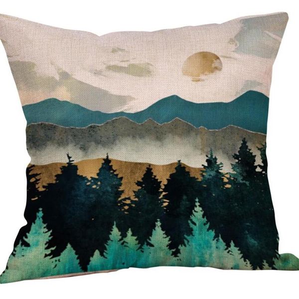 

landscape painting sofa decorative cushion cover pillow pillowcase polyester 45*45 throw home decor pillowcover cushion/decorative