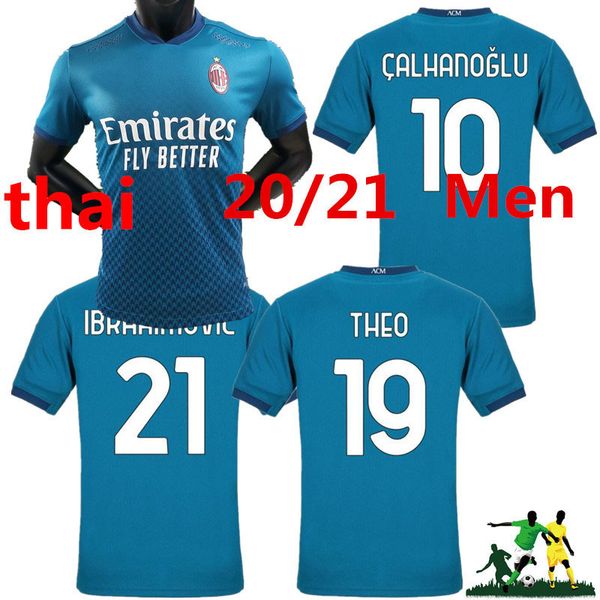 

21 22 ibrahimovic ac milan soccer jerseys piatek football shirt theo paqueta suso higuain calhanoglu caldara men, Black
