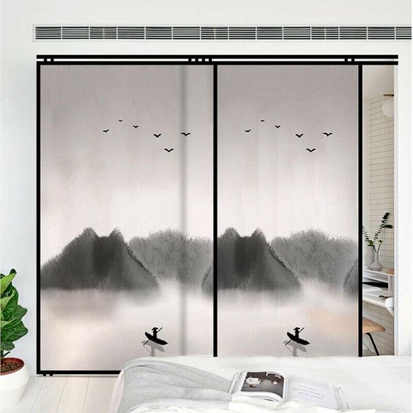 

window stickers custom size film chinese style static ink landscape painting home decoration privacy protection tone glass