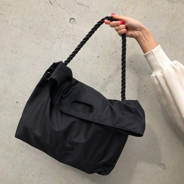 

designer big shoulder bag black nylon handbag for women casual bags large capacity handbags totes