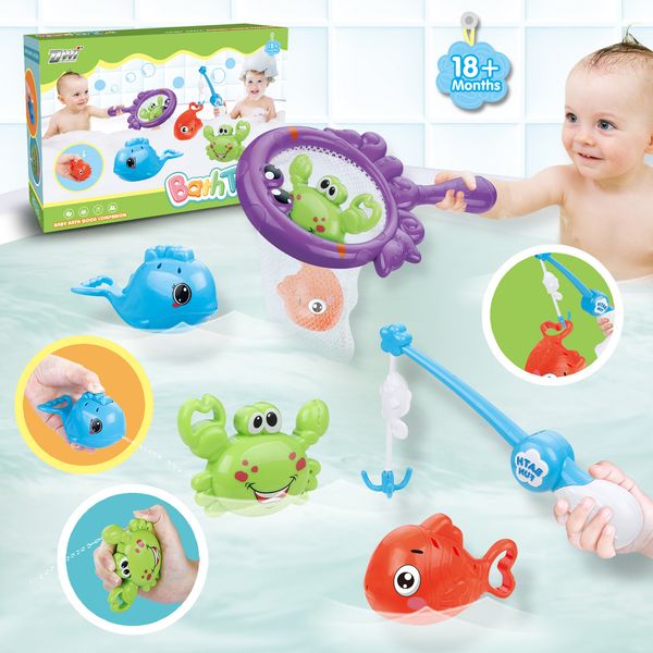 

2-in-1 baby bathtub fishing games bath fidget toys bathroom pool play water game waterproof safe outdoor fun sports toddler