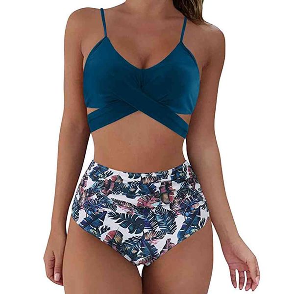 

new high waist cross swimwear women push up swimsuit female plus size bikini set bather bathing suit beachwearing