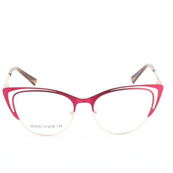 

fashion sunglasses frames cat eye glasses plastic titanium women trending rivet styles opticalcomputer jd3282, Black