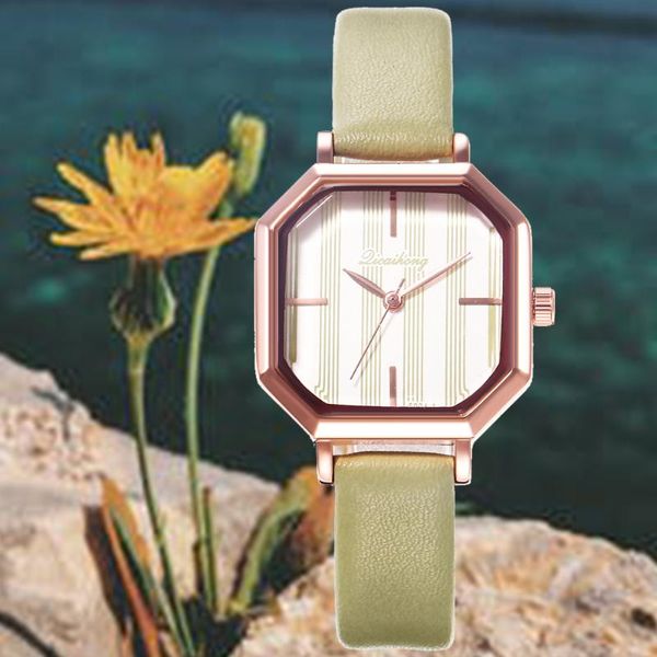 

wristwatches 2021 brand fashion women ladies simple watches style leather analog quartz wrist watch clock saat gift, Slivery;brown