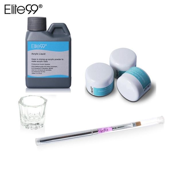 

nail art kits elite99 6pieces/set acrylic kit powder liquid brush pen crystal glass dappen dish manicure tools