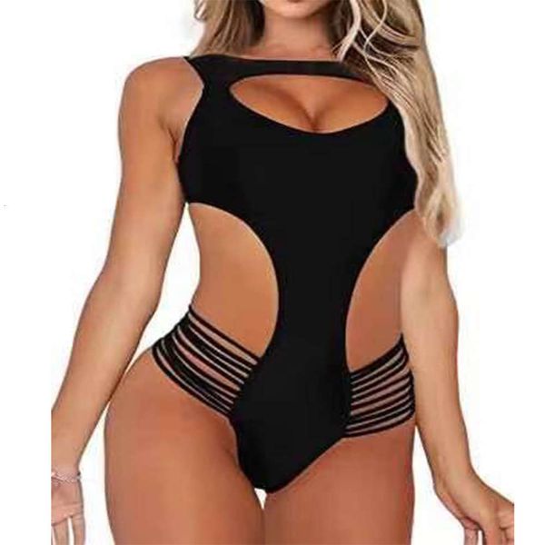 

women's knitted suit one piece swimsuit, White;black