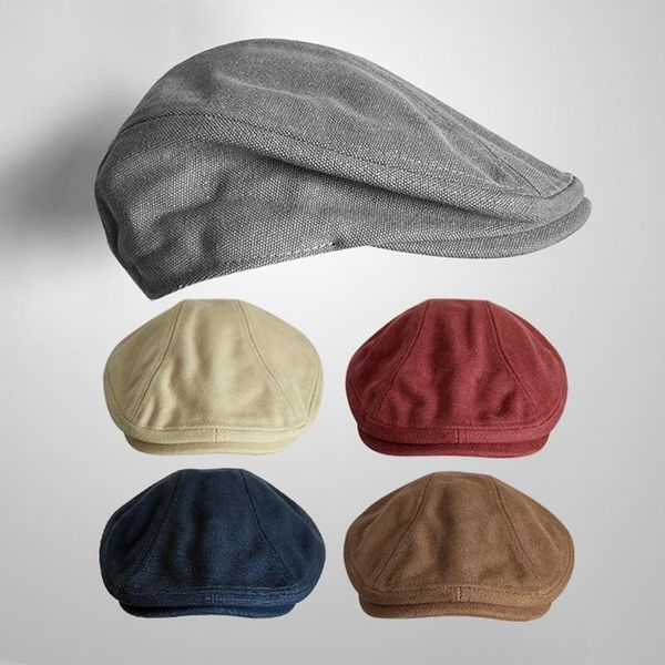 

berets sboy han edition middle-aged and young female beret hat man chun xia breathable cap leisure joker british advance hats, Blue;gray