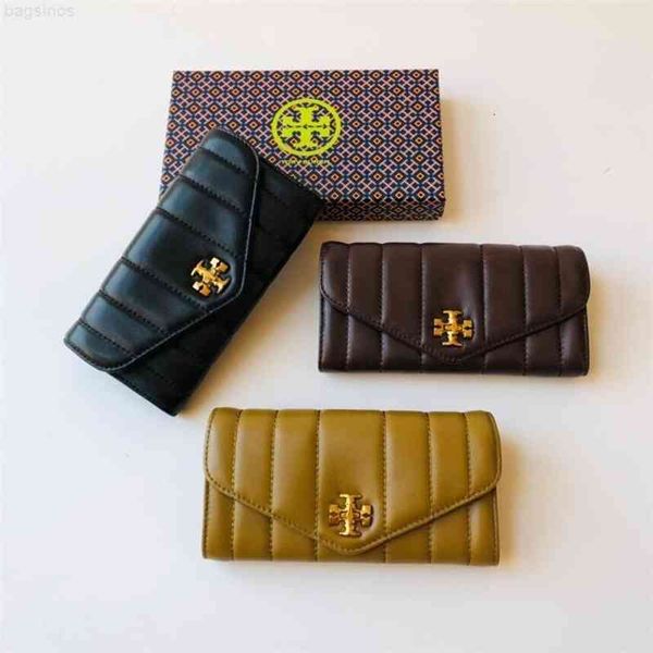 Tb New Women's Bag 81820 Sheepskin Electric Embroidered Lingge Long Handbag Wallet Cross Twist Lock Two Fold