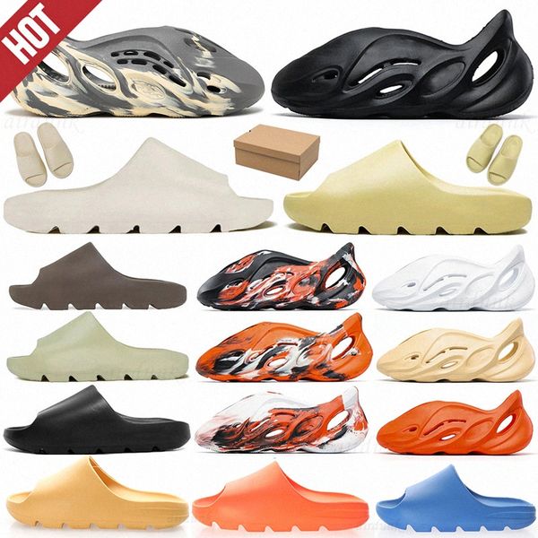 

slides graffiti flip flops slippers foam runner sand triple black bone white resin slide mens womens outdoor moon grey sandals fashion train