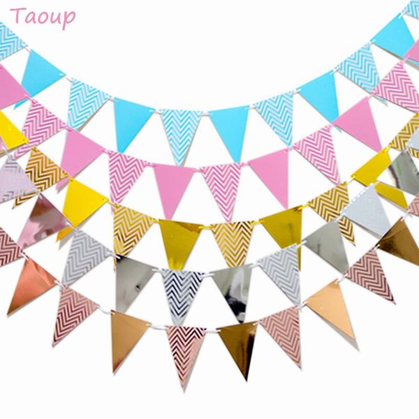 

party decoration taoup 5m gold mirror shining paper banner birthday supplies decors flags and banners happy baby shower diy