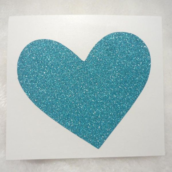 

9x7.8cm beautiful tiffany blue glitter sparkles heart sticker gift wrap
