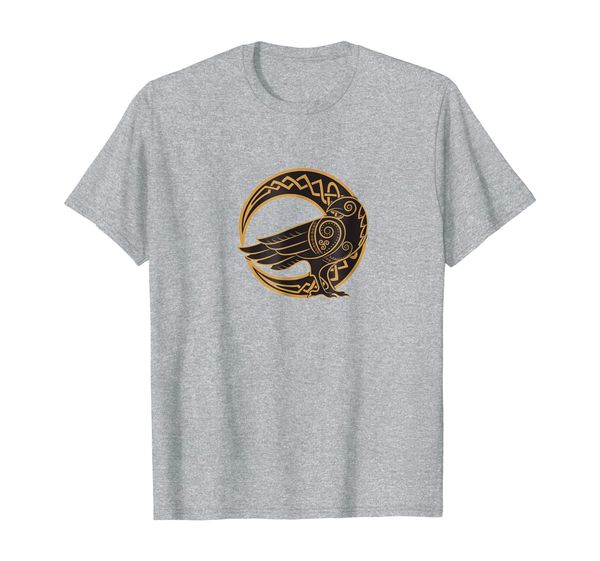 

celtic moon and tribal raven wicca occult symbol tshirt, White;black