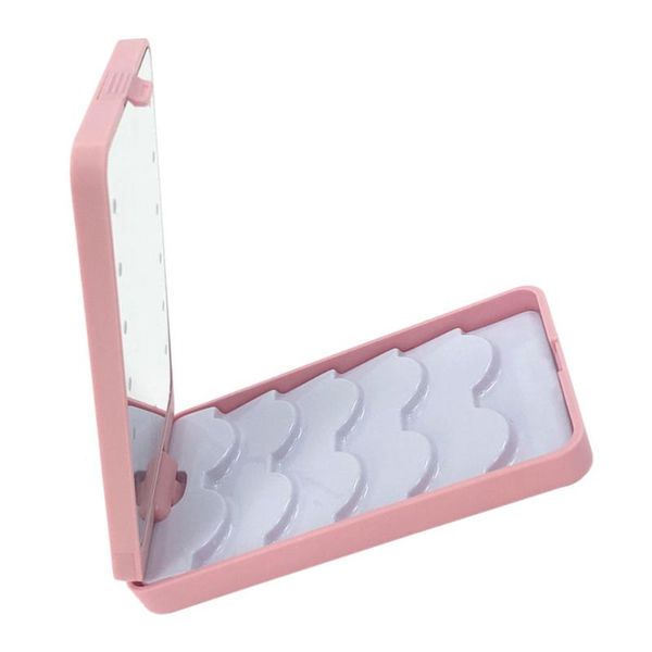 

false eyelashes storage case organizer with led mirror makeup box