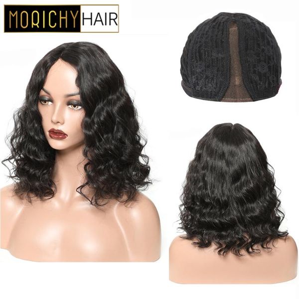 

lace wigs morichy part body wave peruvian non-remy human hair romance natural black for woman 130% density female, Black;brown