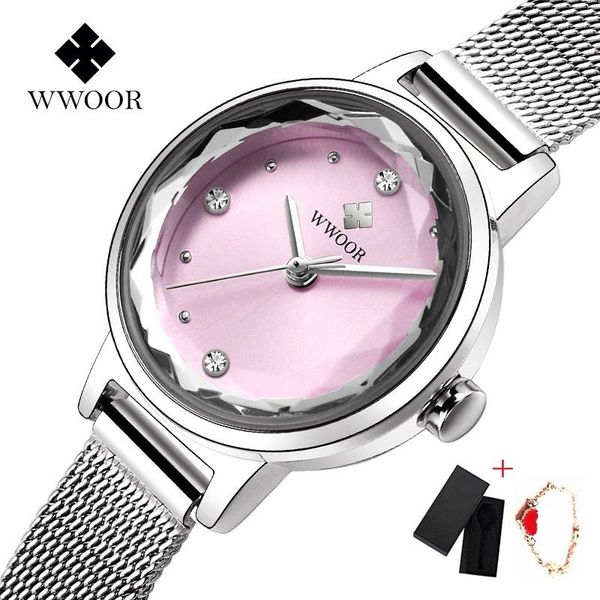 

wristwatches wwoor small rose gold women watches waterproof ladies quartz watch stainless steel casual female clocl bracelet gift box, Slivery;brown