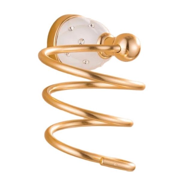 

wall mounted bath hair dryer holder rack shelves solid brass golden/chrome diamond bathroom accessories