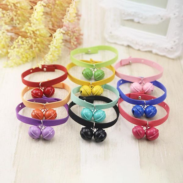 

cat collars & leads colorful bell collar for cats dog teddy bomei cartoon funny footprint accessories animal goods