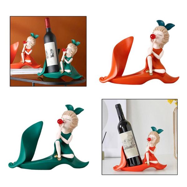 

other home decor bubble blowing girl wine shelf resin rack indoor ornaments crafts