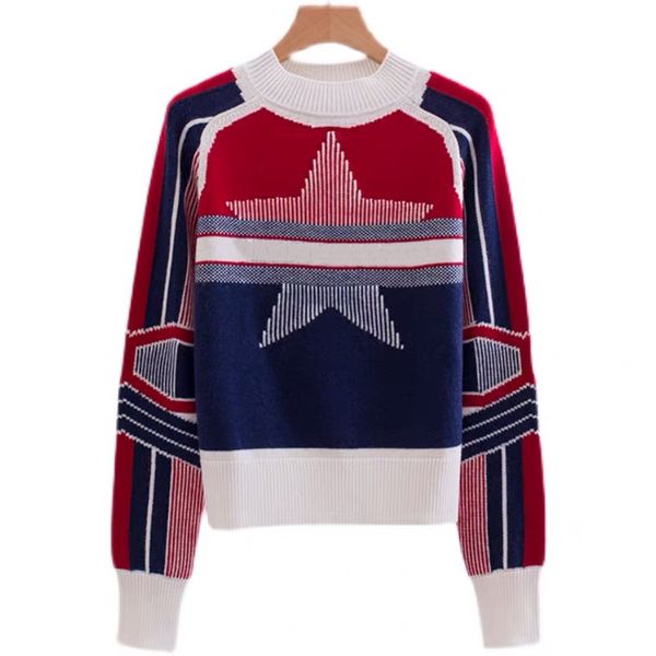 

autumn winter pullovers women sweaters jackets fashion letter jacquard out crew neck jumper cardigans knitted cashmere sweater rs wome sweat, White;black