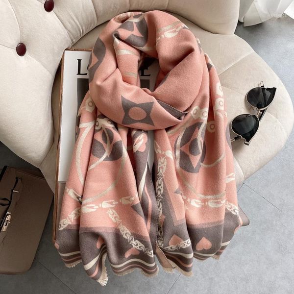 

scarves cashmere scarf women pashmina shawls wraps thick warm hijab design winter stoles blanket1, Blue;gray