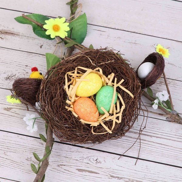 

powdered eggs kato weave simulated bird's nest easter indoor flower decoration p props