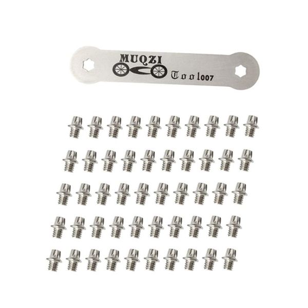 

bike pedals 1 set 51pcs anti skid nails pedal screws practical parts (silver)