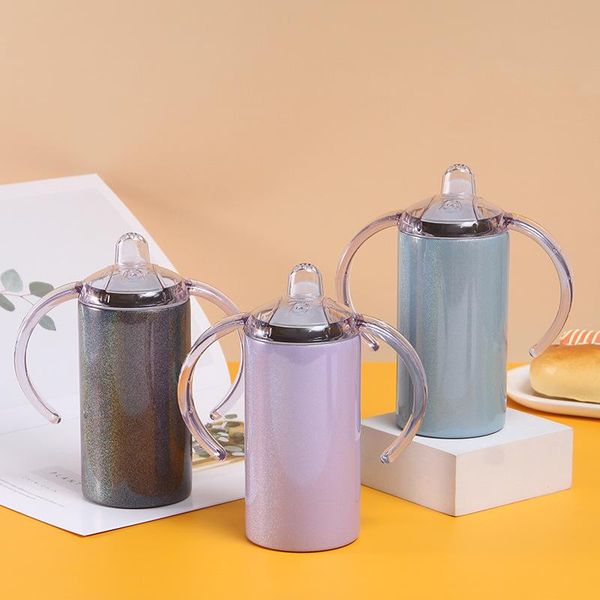 

12oz sublimation child pacifier cup tumbler diy stainless steel rainbow sippy cups with handle double wall bottle