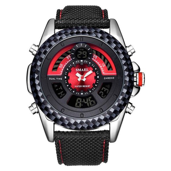 

wristwatches fashion mens watches waterproof digital watch male men nylon sport military wristwatch relogio masculino, Slivery;brown