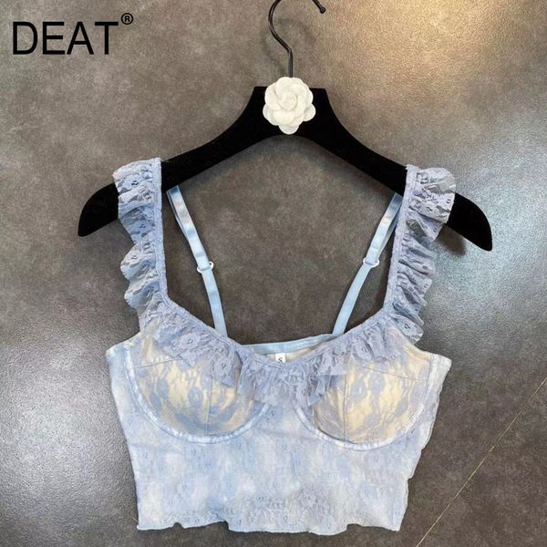 

deat spring new arrivals grapefruit solid short high street style hole breast pad vest sling with satin camis mz008 210428, White