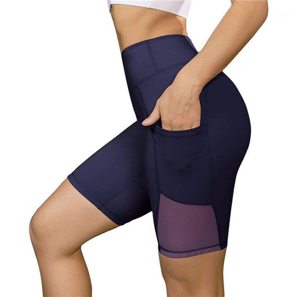 

yoga outfit purple shorts with pocket high waist stretchy black gym women fitness sport wear blue workout pants wine red