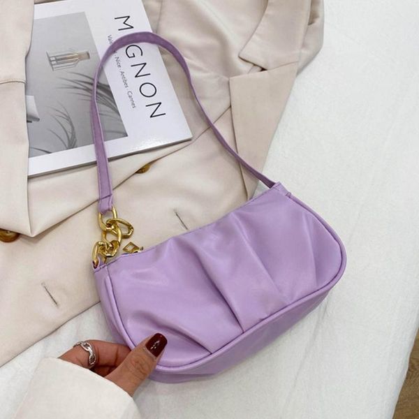 

shoulder bags j60d elegant armpit sling handbags solid color women pu leather