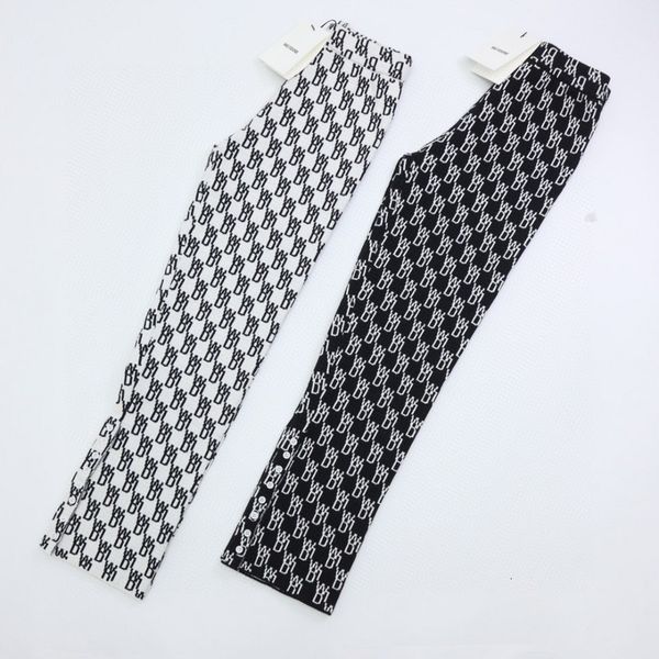 

2021 arrivals we11done pirnt knitting hip-hop casual fashion oversize women black white pants