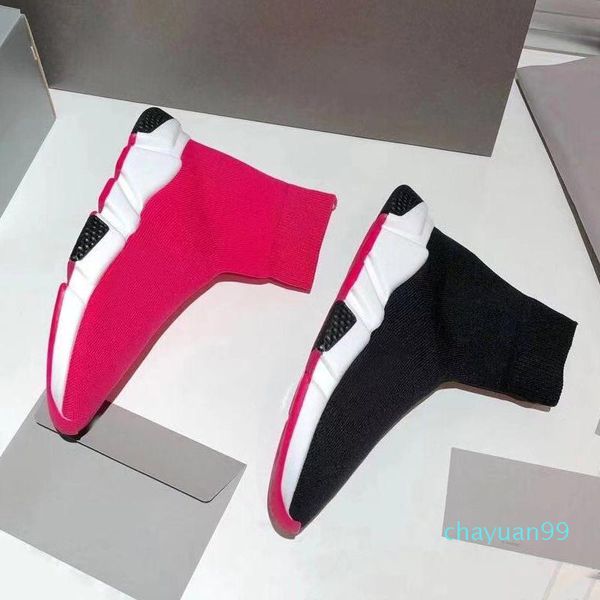 

knitted elastic socks boots spring autumn classic gym casual women shoes fashion platform men sports boot lady travel thick sneakers 22, Black