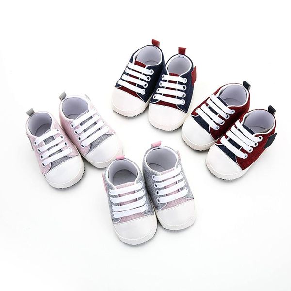 

born baby girls boy splicing bandage soft sole casual shoes single first walkers