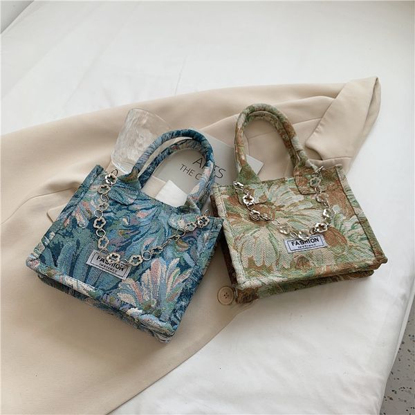 

evening bag 2021 trend graffiti flower canvas women's casual handbag fashion personalized shoulder